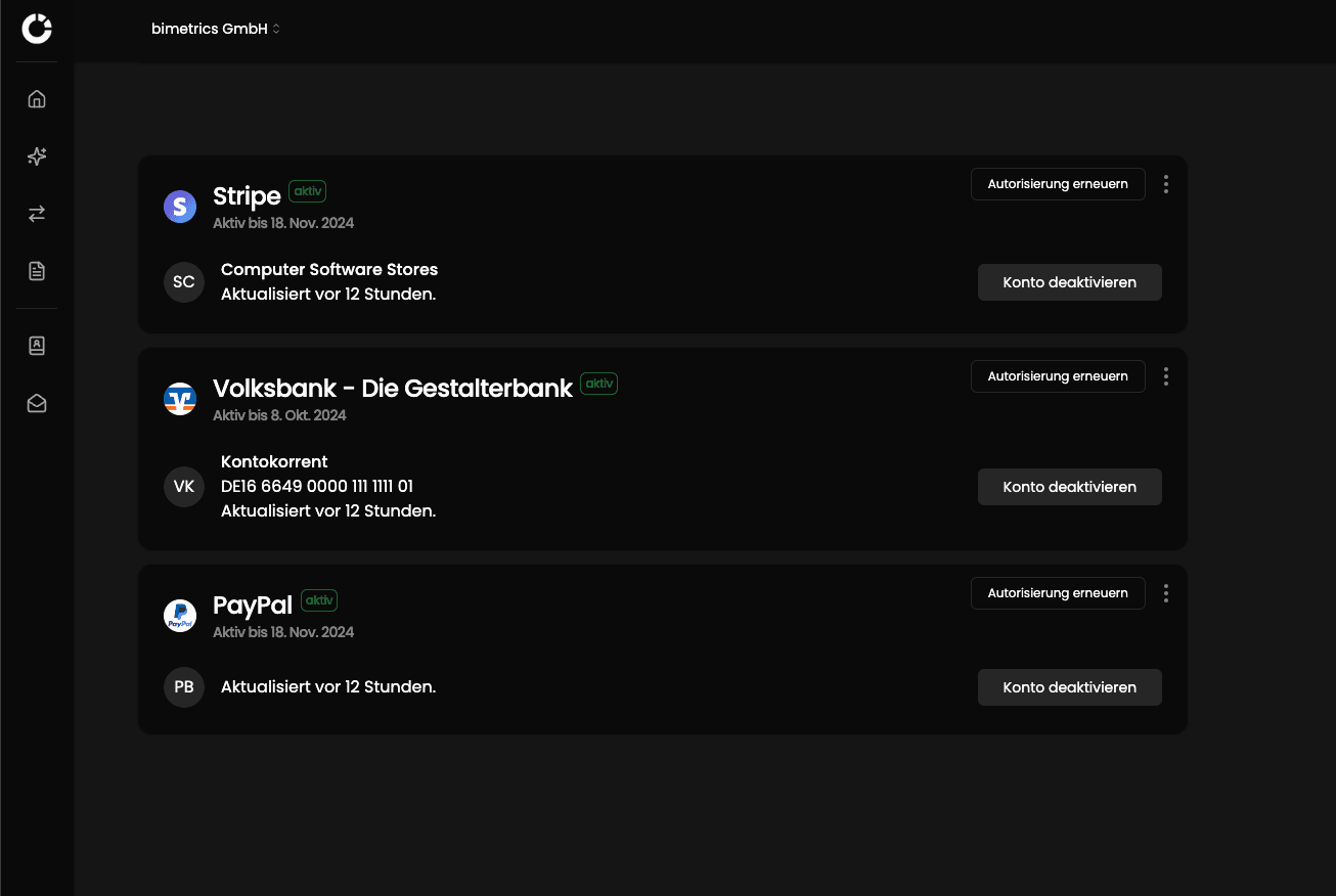 bimetrics Dokumente und Buchhaltung